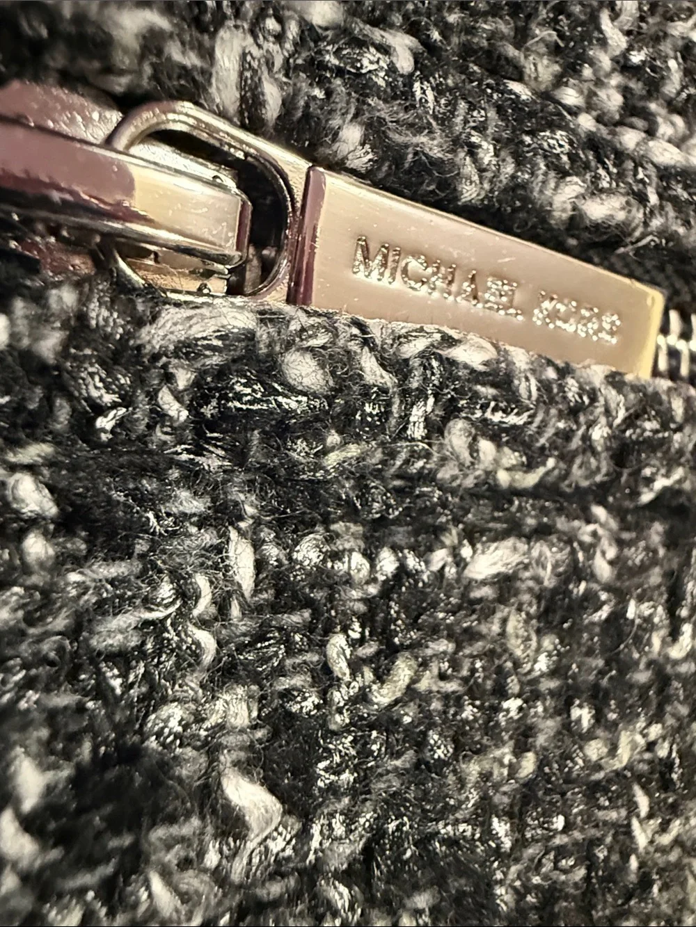WOW POSHMARK Authentic Michael Kors NWOT Tweed Style Blazer Black White & Silver